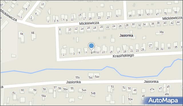 Jędrzejów, Krasińskiego Zygmunta, 9, mapa Jędrzejów