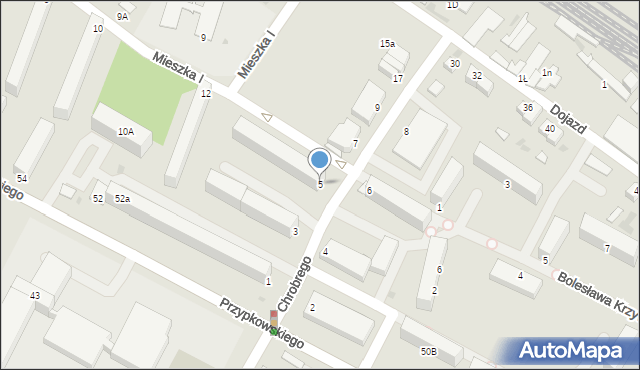 Jędrzejów, Króla Bolesława Chrobrego, 5, mapa Jędrzejów