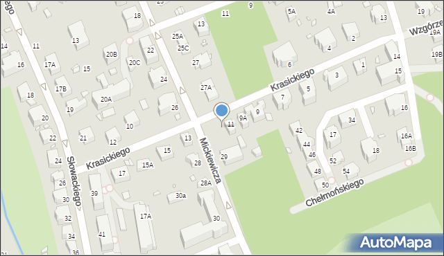 Jelenia Góra, Krasickiego Ignacego, bp., 11B, mapa Jelenia Góra