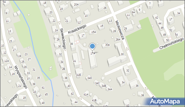 Jelenia Góra, Krasickiego Ignacego, bp., 17A, mapa Jelenia Góra