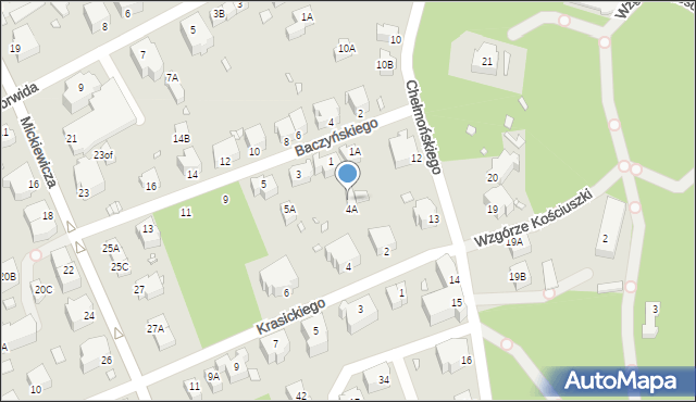 Jelenia Góra, Krasickiego Ignacego, bp., 4A, mapa Jelenia Góra