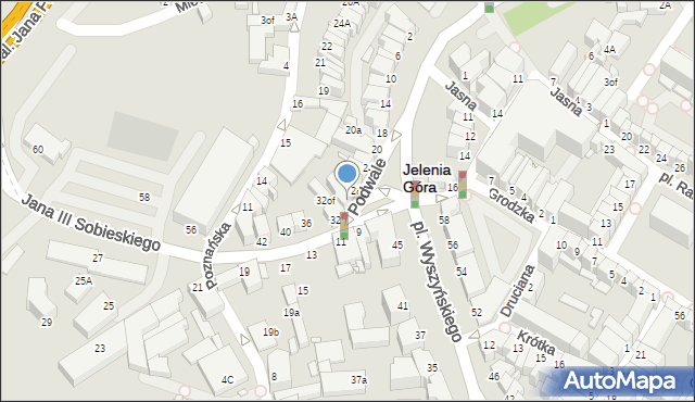 Jelenia Góra, Króla Jana III Sobieskiego, 30, mapa Jelenia Góra