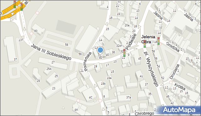 Jelenia Góra, Króla Jana III Sobieskiego, 42, mapa Jelenia Góra