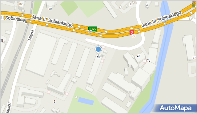 Jelenia Góra, Króla Jana III Sobieskiego, 51, mapa Jelenia Góra