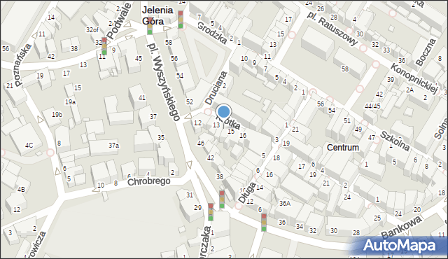 Jelenia Góra, Krótka, 14, mapa Jelenia Góra