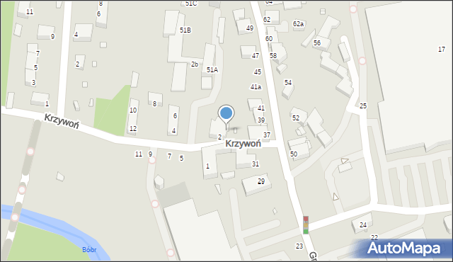Jelenia Góra, Krzywoń Anieli, 2A, mapa Jelenia Góra