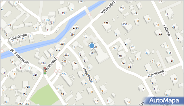 Jelenia Góra, Krośnieńska, 1a, mapa Jelenia Góra