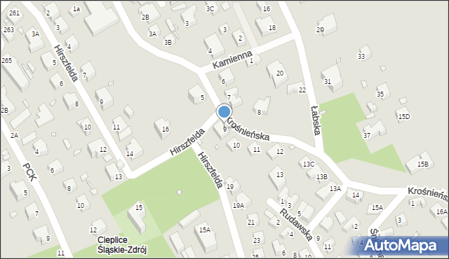Jelenia Góra, Krośnieńska, 9, mapa Jelenia Góra