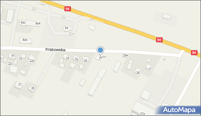 Jerzmanowice, Krakowska, 27, mapa Jerzmanowice