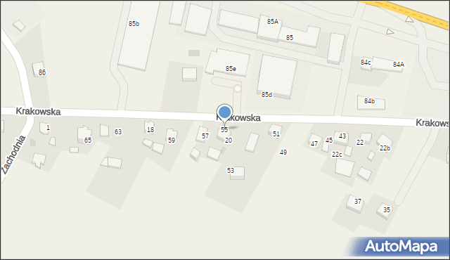 Jerzmanowice, Krakowska, 55, mapa Jerzmanowice