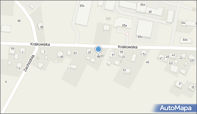 Jerzmanowice, Krakowska, 59, mapa Jerzmanowice