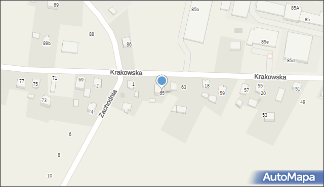 Jerzmanowice, Krakowska, 65, mapa Jerzmanowice