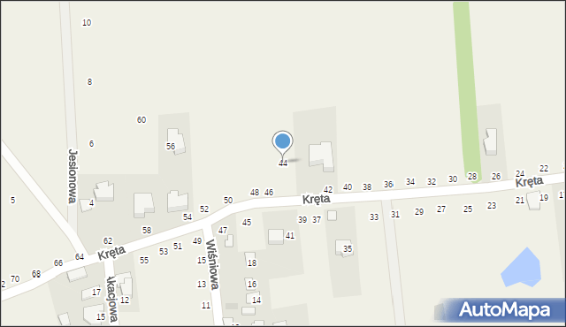 Jesionka, Kręta, 44, mapa Jesionka