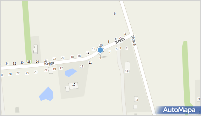 Jesionka, Kręta, 9, mapa Jesionka