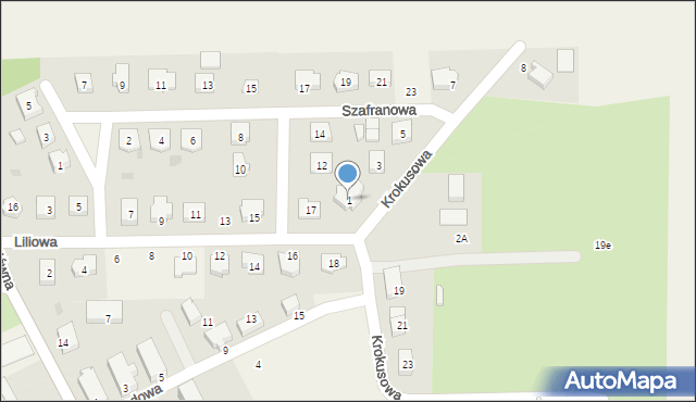 Jezierzyce, Krokusowa, 1, mapa Jezierzyce