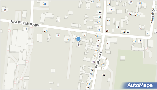 Jeżów, Króla Jana III Sobieskiego, 5, mapa Jeżów