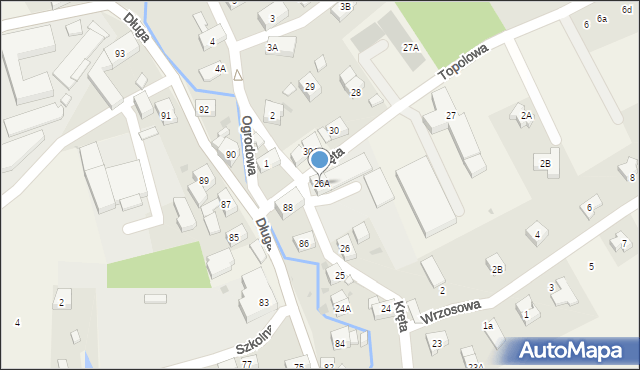 Jeżów Sudecki, Kręta, 26A, mapa Jeżów Sudecki