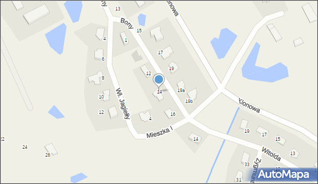 Jonkowo, Królowej Bony, 14, mapa Jonkowo