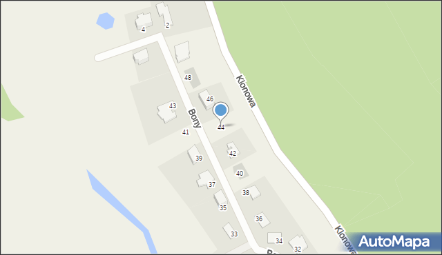 Jonkowo, Królowej Bony, 44, mapa Jonkowo