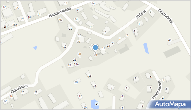 Jonkowo, Krótka, 13, mapa Jonkowo