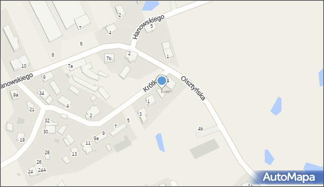 Jonkowo, Krótka, 1a, mapa Jonkowo