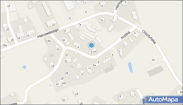 Jonkowo, Krótka, 2, mapa Jonkowo