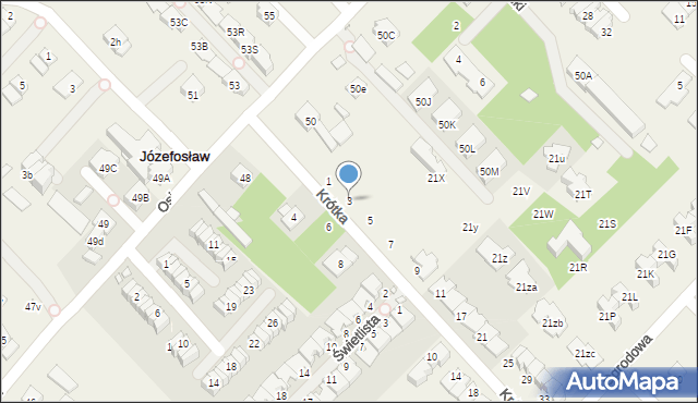 Józefosław, Krótka, 3, mapa Józefosław