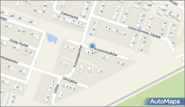 Julianów, Krasnoludków, 8, mapa Julianów