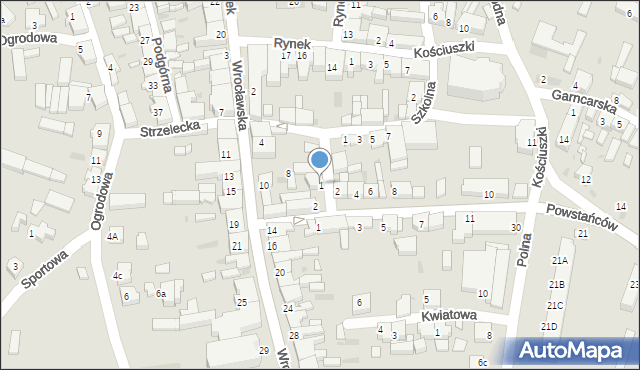 Jutrosin, Krótka, 1, mapa Jutrosin