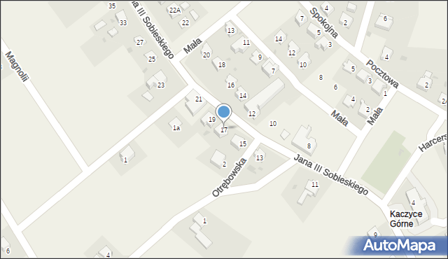 Kaczyce, Króla Jana III Sobieskiego, 17, mapa Kaczyce