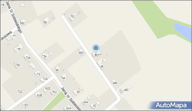 Kaczyce, Króla Jana III Sobieskiego, 50, mapa Kaczyce