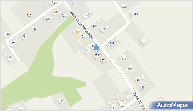 Kaczyce, Króla Jana III Sobieskiego, 57A, mapa Kaczyce