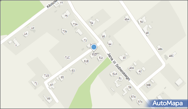 Kaczyce, Króla Jana III Sobieskiego, 61D, mapa Kaczyce