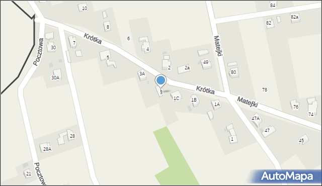 Kaczyce, Krótka, 3, mapa Kaczyce