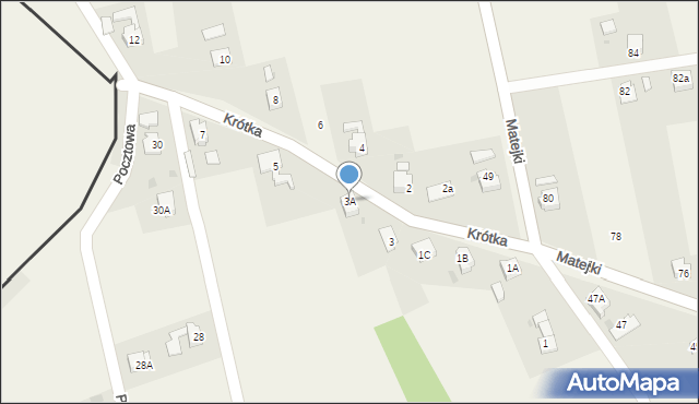 Kaczyce, Krótka, 3A, mapa Kaczyce
