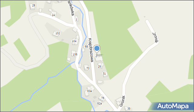 Kaczyna, Krajobrazowa, 27, mapa Kaczyna