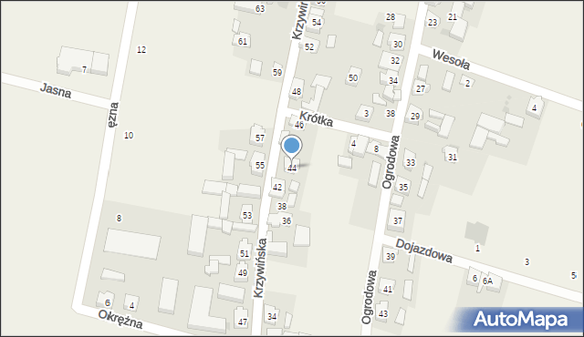 Kąkolewo, Krzywińska, 44, mapa Kąkolewo