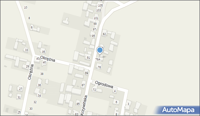 Kąkolewo, Krzywińska, 78, mapa Kąkolewo