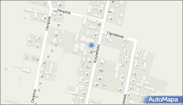 Kąkolewo, Krzywińska, 85, mapa Kąkolewo