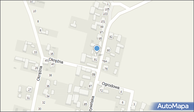 Kąkolewo, Krzywińska, 93, mapa Kąkolewo