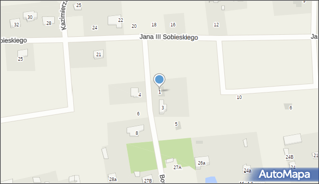 Kałduny, Królowej Bony, 1, mapa Kałduny