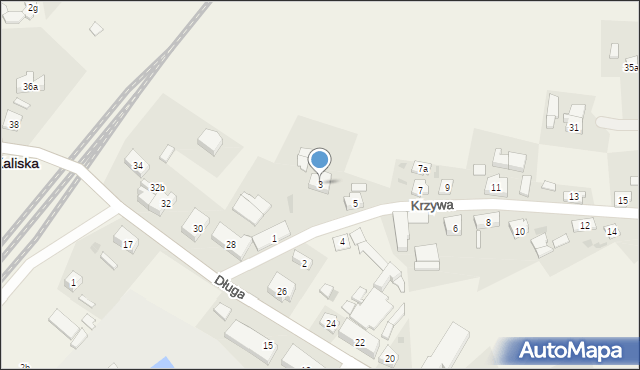 Kaliska, Krzywa, 3, mapa Kaliska