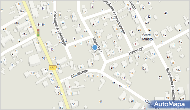 Kalisz, Króla Bolesława Chrobrego, 8, mapa Kalisza