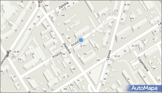 Kalisz, Krucza, 4, mapa Kalisza