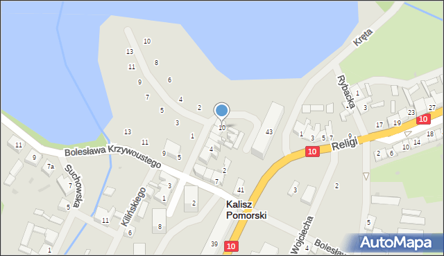 Kalisz Pomorski, Króla Bolesława Chrobrego, 10, mapa Kalisz Pomorski