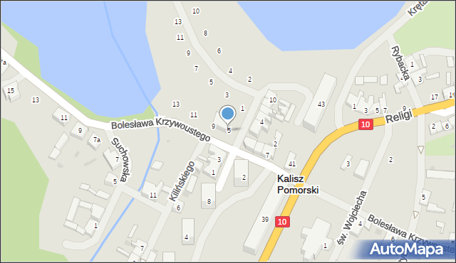 Kalisz Pomorski, Króla Bolesława Chrobrego, 5, mapa Kalisz Pomorski