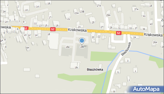 Kalwaria Zebrzydowska, Krakowska, 18b, mapa Kalwaria Zebrzydowska