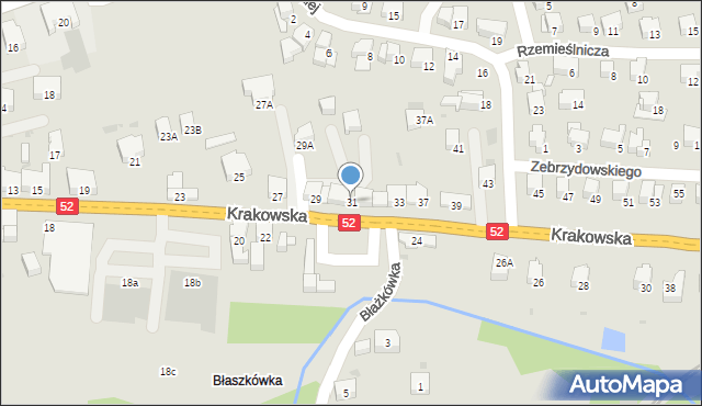 Kalwaria Zebrzydowska, Krakowska, 31, mapa Kalwaria Zebrzydowska