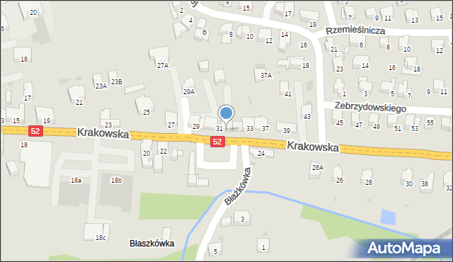 Kalwaria Zebrzydowska, Krakowska, 31A, mapa Kalwaria Zebrzydowska
