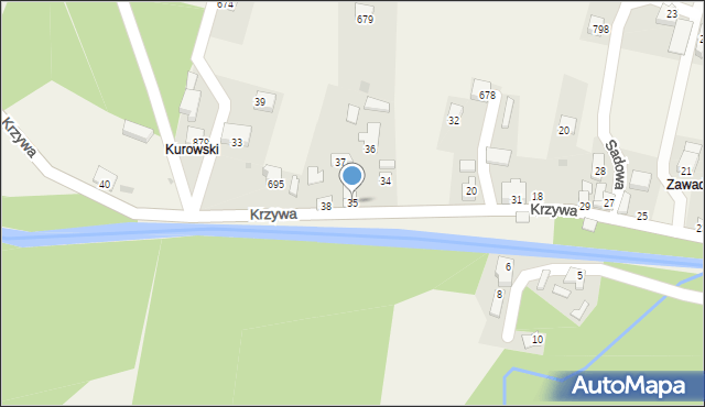 Kamesznica, Krzywa, 35, mapa Kamesznica
